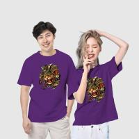 ราคา เสื้อยืดคอกลมสกรีน พิมพ์ลายหัวเสือซามูไร เสื้อคู่รักไม่ร้อน เสื้อconton100 (20930858476)