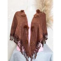 ราคา ผ้าคลุมไหล่ สามเหลี่ยม แต่งปอมๆ และลูกไม้ (15351695482)