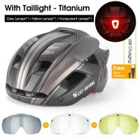 ราคา WEST BIKING หมวกนิรภัยสำหรับจักรยานชาร์จไฟ LED Integrally Molded Breathable หมวกกันน็อกขี่จักรยานแว่นตาหญิงชายเลนส์ MTB จักรยานเสือหมอบหมวกนิรภัย (16473899819)