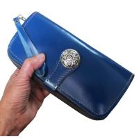 ราคา กระเป๋าหนังแท้ๆ ราคาสุดคุ้ม ใส่ธนาบัตรต่างๆ ได้จุใจ Beautiful Genuine Cowhide Leather Clutch wallet Long Wallet สีน้ำเงิน (544262303)