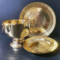 ราคา ชุดขันทองเหลืองหูสิงห์ 7 นิ้วพร้อมทัพพี จานทองเหลือง 9 นิ้ว และ ถาดขาฉลุ 12 นิ้ว (9137670982)