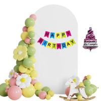 ราคา Wedding Arch Cover Stretchy Fitted Backdrop Cover for Arch Panel Party Photobooth Props for Birthday Party Anniversary Wedding Graduation Party Baby Shower proficient (20408811714)