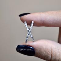 ราคา แหวนเงินแท้925 ชุบเคลือบทองคำขาว ประดับเพชร CZ Swiss Diamond X Allure Jewelry (17150333310)