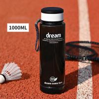 ราคา wxfengying ขวดน้ำพลาสติกสี่เหลี่ยมใสสำหรับใส่น้ำดื่มขวดน้ำสำหรับเล่นกีฬาทำจากน้ำผลไม้นมพร้อมเชือกแบบพกพาขวดน้ำกันรั่ว (19478847456)