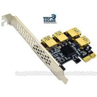 ราคา การ์ดแยก 1 ออก 4 PCIE ขยายช่องการ์ดจอ Pcie 1 To 4 Pci Express อะแดปเตอร์การ์ดโมดูล Pci E 1 X แบบมีไฟและแบบเคลือบทอง (12507031845)