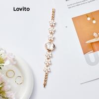 ราคา Lovito นาฬิกาข้อมือควอตซ์ สายโลหะ ลายดอกไม้ หรูหรา าดเล็ก สําหรับผู้หญิง L50AD105 สีขาว ดํา (20581887960)