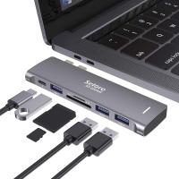 ราคา Selore S Global USB C Adapter for MacBook Pro MacBook Air 2020 2019 2018 13 15 16 6 in 1 USB C Hub with 3 USB 3 0 Ports USB C to SD TF Card Reader and 100W Thunderbolt 3 PD Port (15263694076)