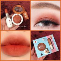 ราคา N402 Nee cara Eyeshadow Lipstick นีคาร่า อายแชโดว์ดินน้ำมัน ลิปสติกเนื้อแมท โทนส้มอิฐ (5468980449)