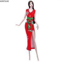 ราคา ชุดเสื้อผ้าตุ๊กตาแฟชั่นสีแดงสำหรับตุ๊กตาบาร์บี้ชุดตุ๊กตาสไตล์จีนชุดกี่เพ้ายาวและเสื้อกั๊ก1 6ของเล่นอุปกรณ์ตุ๊กตา (10568150718)