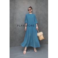 ราคา ส่งเร็ว สินค้าขายดี เดรสอัดพลีทแขนยาว เนื้อผ้าพริ้วใส่สบายช่วงตัวปล่อยปล่อยใส่ง่ายมีซับในครึ่งตัว ชายล่างซีทรู สีสวยทุกสี ซับในเดรสสั้น 5สี ดำ เขียว แดง ฟ้า ม่วง (14635185618)