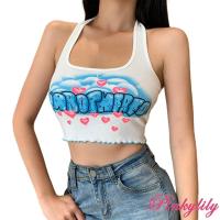 ราคา Pink เสื้อครอป แขนกุด พิมพ์ลายตัวอักษร สําหรับผู้หญิง (16369257208)