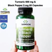 ราคา สารสกัดขมิ้นชัน พริกไทยดำ Turmeric 600 mg Black Pepper 5 mg 60 Capsules Swanson ขมิ้น (7631234743)
