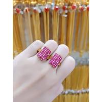 ราคา แหวนเรือนทองหัวทับทิมชมพู (17953704297)