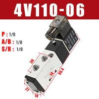 ราคา 4V110 06โซลินอยด์วาล์วลม5ทาง2ตำแหน่ง1 8 BSPT AC220V AC110V DC12V DC24V (18285289337)