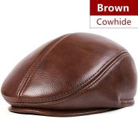 ราคา Lesvago 2023 หมวกเบเร่ต์หนังสำหรับผู้ชายหมวกเบเร่ต์ใส่กลางแจ้งให้ความอบอุ่นในฤดูหนาวหมวกหนังแท้ หมวกคุณพ่อสำหรับผู้ชาย (12133132395)