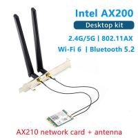 ราคา Dual Band 2 4Gbps 802 11ax Wi Fi 6ชุดเดสก์ท็อป Intel AX200 Bluetooth 5 1การ์ด Wifi 2 4G 5Ghz MU MIMO AX200NGW Adapter เสาอากาศ (19917908612)
