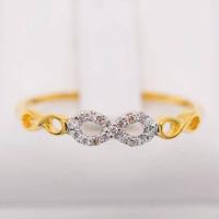 ราคา Happy Jewelry แหวนเพชรแท้ แหวนอินฟินิตี้ infinity เล็กๆ น่ารักๆ ติดนิ้วเล็ก ทอง9k ME611 (15251626549)