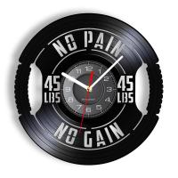 ราคา 2021Fitness Gym Sign Weight Plate 45lbs Vinyl LP Record Wall Clock Workout Room Weightlifting Decor Artwork Clock Fitness Gift (10758390912)