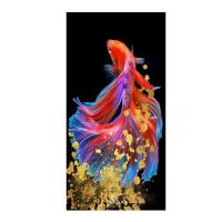 ราคา Luyameishop Modern Gold Koi Fish Feng Shui ภาพวาดผ้าใบสำหรับห้องนั่งเล่น Home Decor (20365473491)