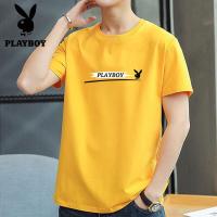 ราคา ผู้ชาย PLAYBOY เสื้อยืดผ้าฝ้ายยี่ห้อแขนสั้นพิมพ์ลาย T306 (7636733060)