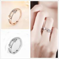 ราคา Fashion model shop Heart of Mind Opening Ring Heart Shaped Diamond Mouth Ring Mouth Couple Jewelry (21046438609)