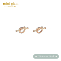 ราคา Miniglam Tie the Knot Stud Earrings Rose gold ต่างหูดีไซน์เงื่อนสีโรสโกลด์ (17417122263)
