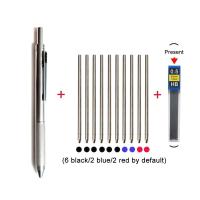 ราคา Dmyond 4 In1 Multi Function รีฟิลและปากกาลูกลื่นยืดหดได้0 5มม ไส้ดินสอสีดำ สีแดง สีฟ้าหมึกสี (17173433696)