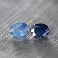 ราคา 0 45 ct ไพลิน เผาเก่า Heated Blue Sapphire บางกะจะ ทรงไข่ 2 คู่ (18871768812)