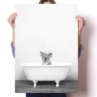 ราคา Nordic Animal Bathtub Prints Lion Tiger Elephant PandaAnd Giraffe Unframed Art Canvas Poster For Bathroom ToiletAnd Living Room Wall Decor 0811 (19995281824)