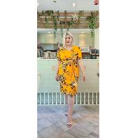 ราคา ชุดเดรส สาวอวบ บิ๊กไซส์ ชุดใส่ทำงาน ออกงาน ผ้ายืด ลายดอกไม้ คอวี แขนสั้น ผ้ายืดนิ่ม (17426107783)