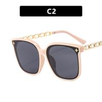 ราคา แว่นกันแดดหญิงเลนส์สีดำคุณภาพสูงแฟชั่ขาโซ่โลหะ (17463876302)