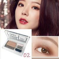 ราคา Lazy two color gradient pearl eye shadow earth color no shading waterproof eye shadow eye shadow palette (20682277645)