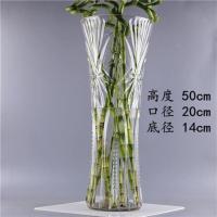 ราคา MUJI High end large ultra thick transparent glass vase hydroponic transfer bamboo rich and precious bamboo lily living room foreign style flower arrangement (19843037379)