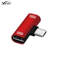 ราคา Nanan สต็อก ฟรีเชือกโทรศัพท์มือถือ Dual ประเภท C USB C หูฟังชาร์จ Charger Adapter Splitter แปลงสำหรับ Xiaomi 6 6X 8 Note3 Mix 2 Huawei Mate 10 P20 (10263368455)