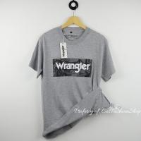 ราคา เสื้อยืด Wrangler ผู้ชาย ผู้หญิง ผ้าคอตตอน 30s นำเข้า ฟรีถุงกระดาษ (19493900142)