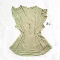 ราคา เสื้อยืดผูหญิง สินค้าหลุด QC จาก H M สีขาว ไซส์ M เสื้อผูหญิงสวยๆ คุณภาพดี (12458552816)