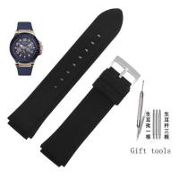 ราคา August Male SiliconeBelt Replaces for GUESS Gayles W0247G3 W0040G3 W0040G7 Convex watch strap 22mm rubber man 39s watchband (16108238606)