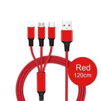 ราคา สายชาร์จ 3 หัว สายชาร์จ ถัก 3in1 ไอโฟน ซัมซุง โอปโป้ ยาว1 2ม สายชาร์จmicro สายชาจtype สายชาร์จios สายชาร์จ ถัก 3in1 (14938248541)