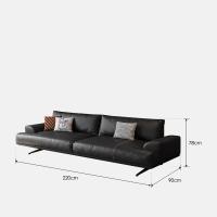 ราคา BUNISE Italian luxury leather sofa head cowhide living room minimalist modern floating sofa black Large TB111402 (20911968379)