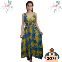 ราคา ชุดเดรส เดสยาวสายเดี่ยว ลายมาใหม่สวยมาก สม็อคหลังจั้มใต้อก ผ้าสปัน ใส่สบายไม่ร้อน ชุดเดรสแฟชั่น พร้อมส่ง 207 (20466967406)