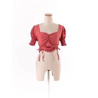 ราคา ขาย DEE เสื้อแขนตุ๊กตา แต่งเชือกรูดผูกโบว์ด้านหน้าสม็อคหลัง Preloved (20614464864)