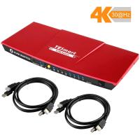 ราคา TESmart 4K 4x1 KVM Switch HDMI 4 Ports 3840x2160 30Hz with 2 Pcs 5ft KVM Cables Supports USB 2 0 Device Control up to 4 Pcs Servers DVR (17291977067)