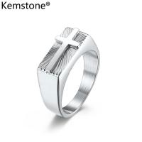 ราคา Kemstone ซีลสแตนเลสวงแหวนรูปไม้กางเขนศักดิ์สิทธิ์สำหรับผู้ชายเครื่องประดับรถกระบะผู้ชาย (12539092873)