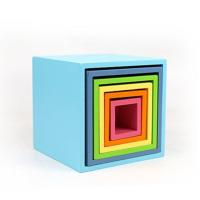 ราคา มอนเตสซอรี่ Montessori บล็อกไม้สายรุ้ง เรนโบว์บล็อค Rainbow block สีพาสเทล Pastal Set สำหรับเด็ก (9601049185)