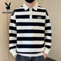 ราคา PLAYBOY 2023 ฤดูใบไม้ผลิและฤดูใบไม้ร่วงเสื้อกันหนาวผู้ชายใหม่สบาย ๆ ร้อยชายหนุ่มหล่อแขนยาวเสื้อยืดโปโลคอลาย (19849135708)