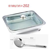 ราคา ถาดสแตนเลสบุฟเฟ่ ถาดถนอมอาหารสแตนเลส อย่างดีพร้อมขาตั้งและฝาแก้วปิด ใส่ข้าวแกงขายของ ถาดใส่อาหาร (7928700024)