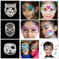 ราคา DISFUNNY สีขาวขาว แม่แบบสำหรับวาดบนใบหน้า พิมพ์ลายสัตว์ การ์ตูนลายการ์ตูน รอยสักบนใบหน้า ศิลปะบนใบหน้า ดีไอวาย ลายฉลุภาพวาดร่างกาย ของตกแต่งวันหยุด (20223345790)