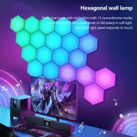 ราคา ไฟต่อขยายติดผนังหกเหลี่ยม6แผง LED เวอร์ชันควบคุมด้วยรีโมทไฟแบ็คดรอปเป่าลม LED RGB สำหรับเล่นเกมเพื่อห้องนั่งเล่นห้องนอนทีวี (17103798006)