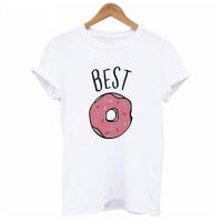 ราคา เสื้อยืดผ้าฝ้ายBest Friends T Shirt Women T shirt Summer Short Sleeve Sister Bff T Shirt For Women Tshirt Top White Cotton Tee Shirt Femme (17243110837)