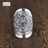 ราคา Lkyou ใหม่ Retro Craft แหวนเสาโทเท็มมังกรแหวนผู้ชายเจ้ามังกรอิทฤทธิ์แหวนรถจักรยานยนต์ส่วนบุคคลแหวนพังก์ (7913782466)